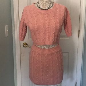 Pink knitted two piece